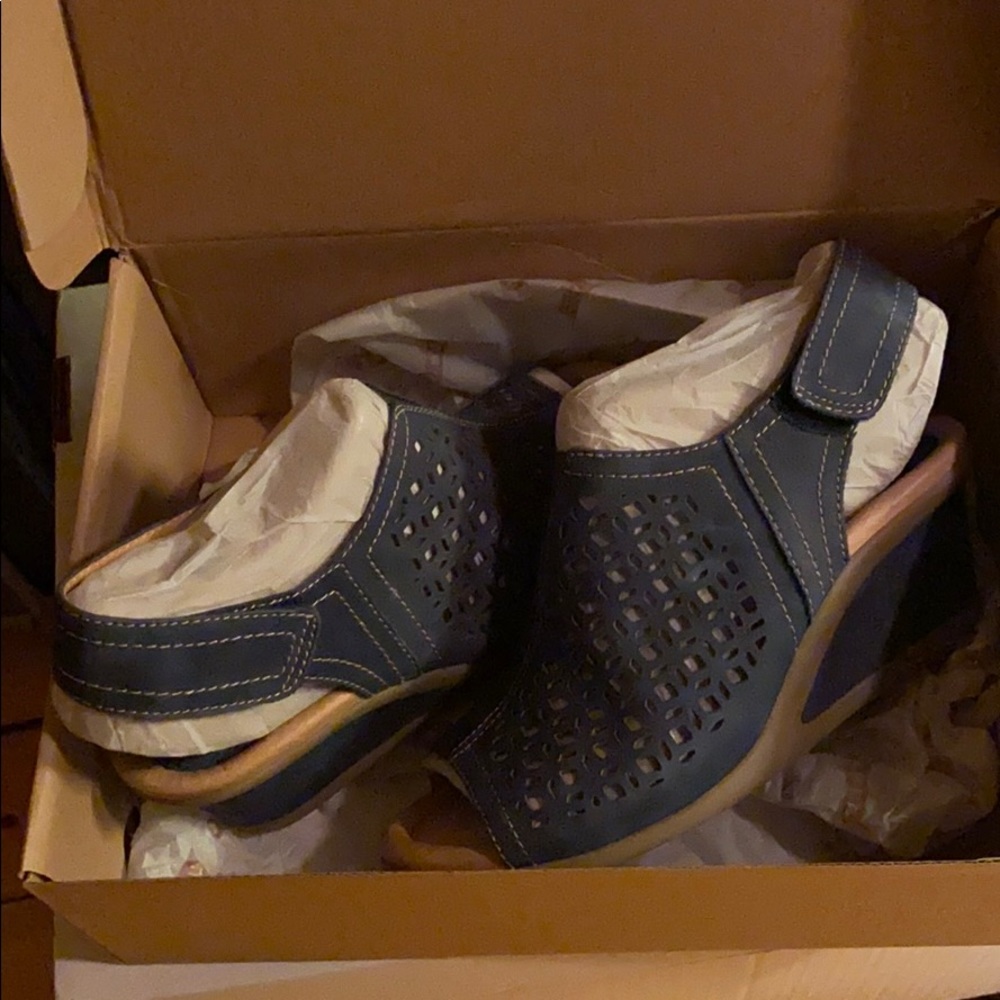 Earth Size 9 Cascade Indigo Blue Wedge